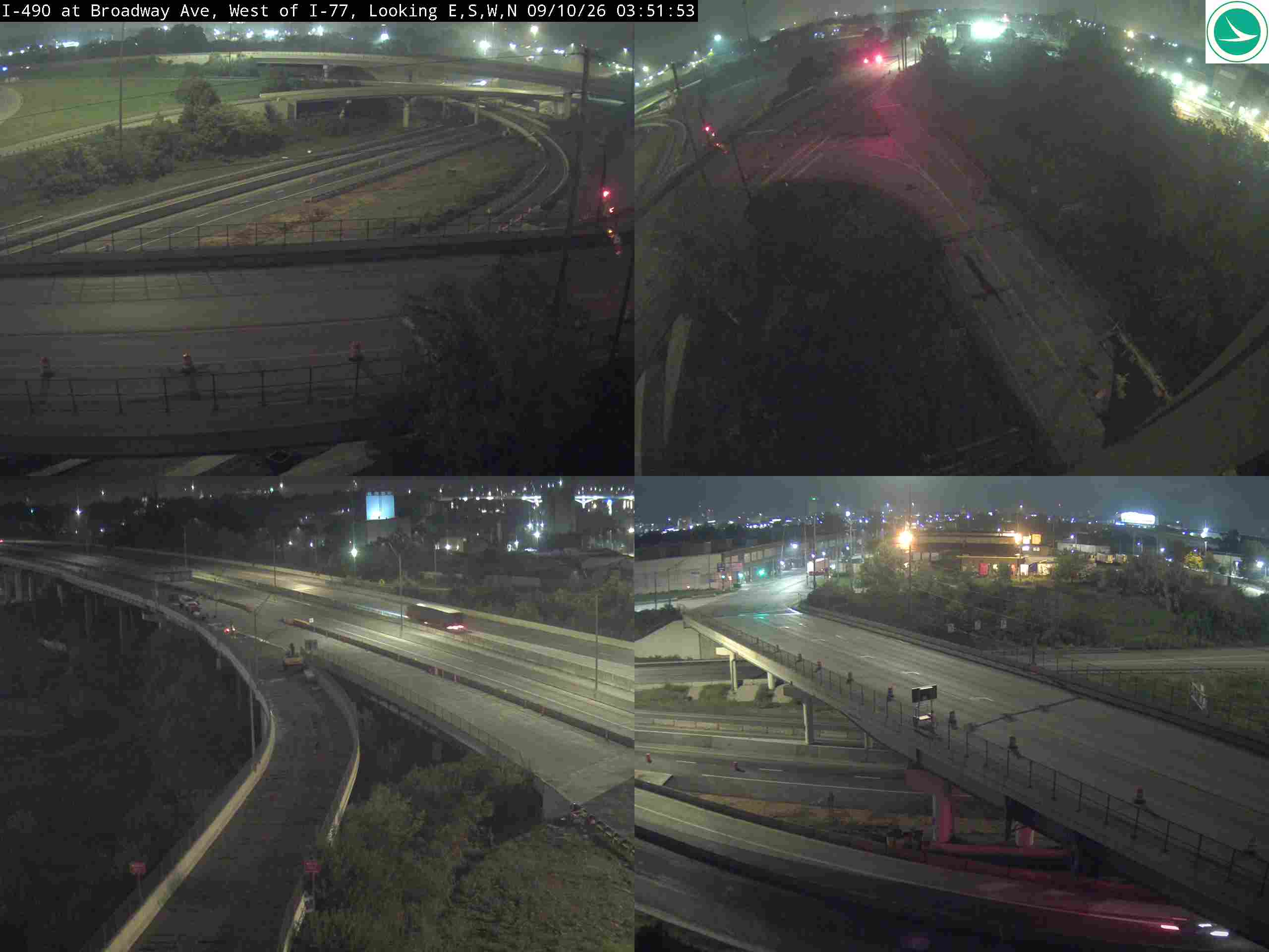 Traffic camera: I-490 at Broadway Ave, West of I-77, 3025