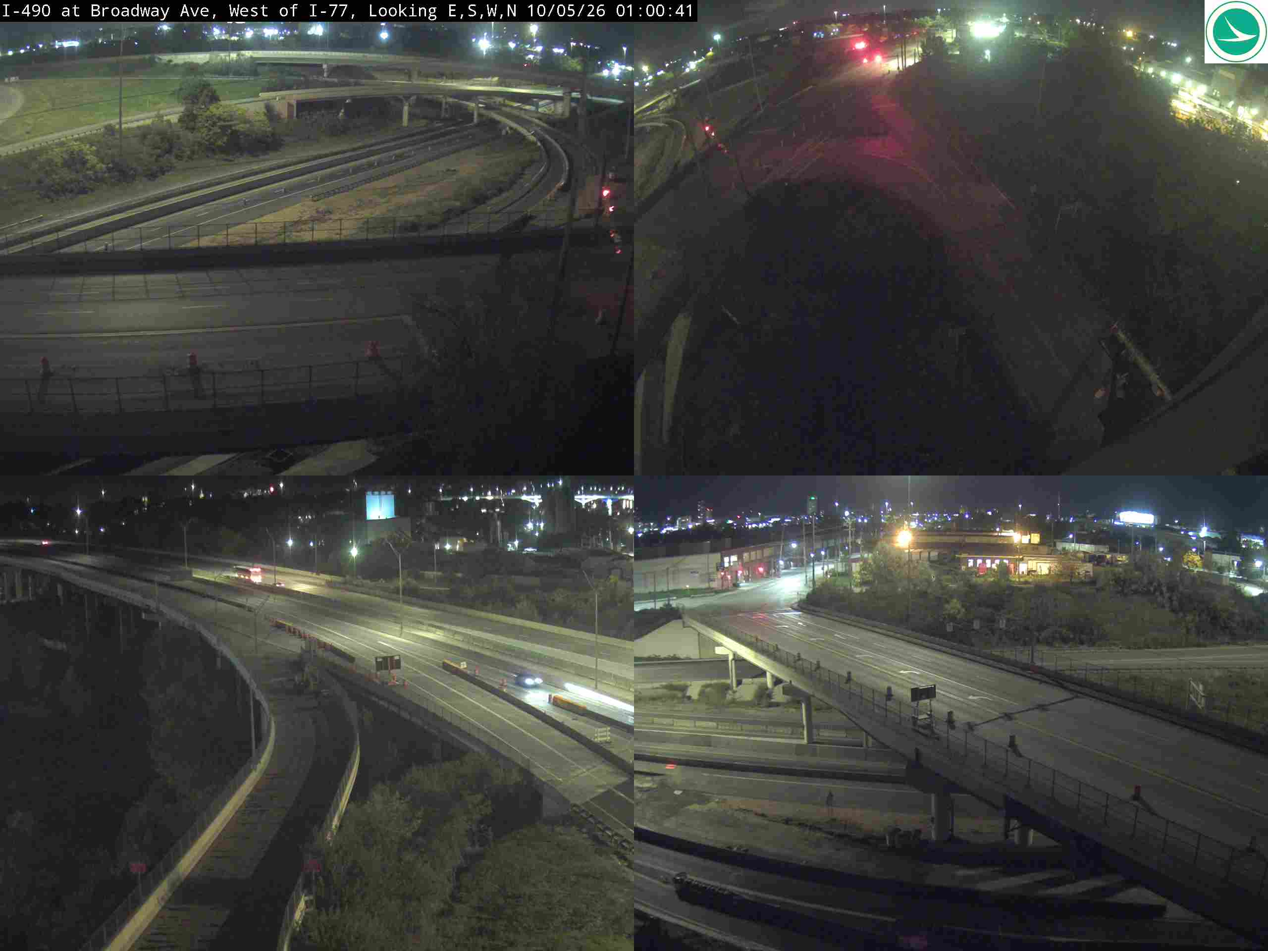 Traffic camera: I-490 at Broadway Ave, West of I-77, 3025