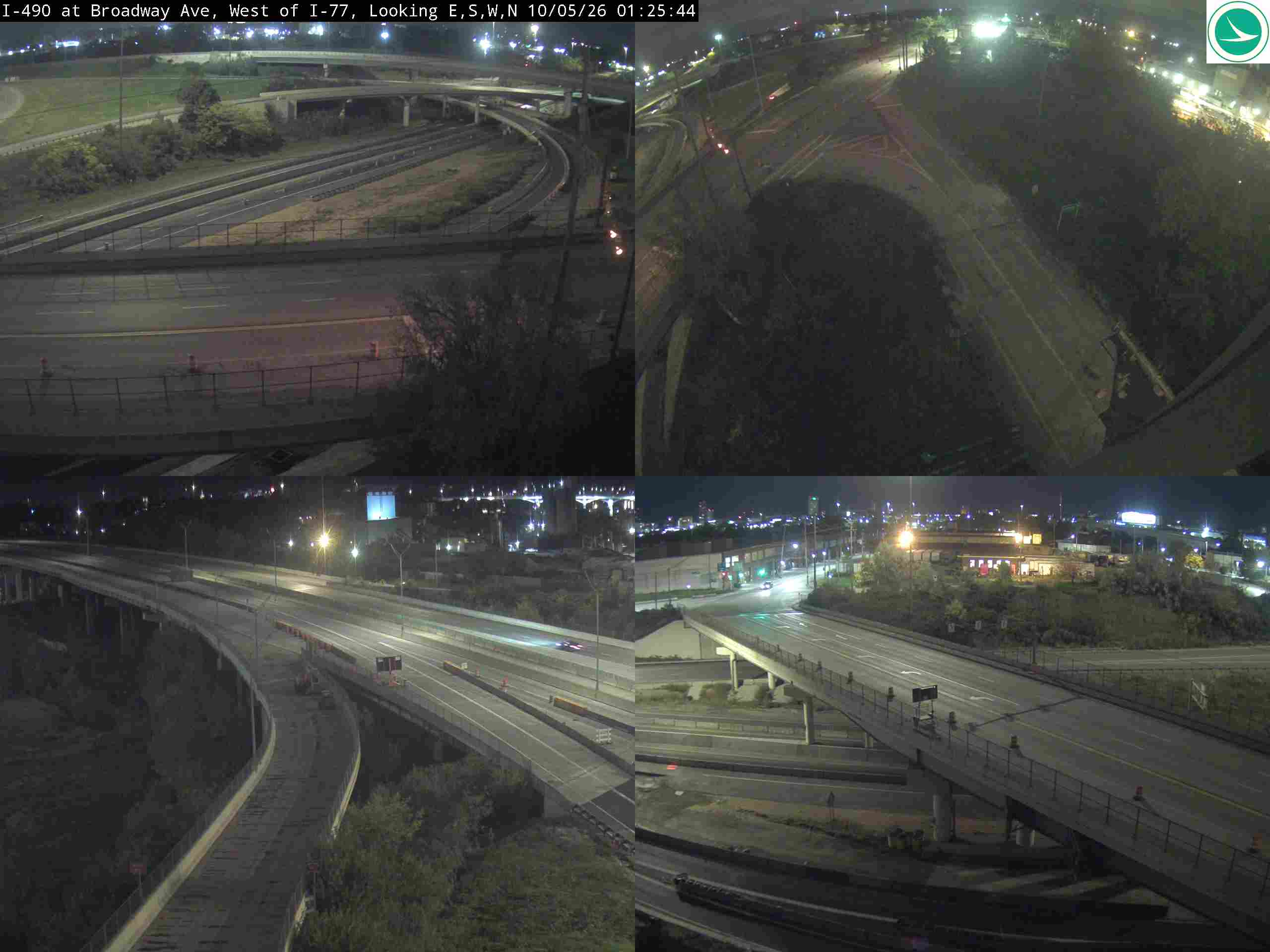 Traffic camera: I-490 at Broadway Ave, West of I-77, 3025