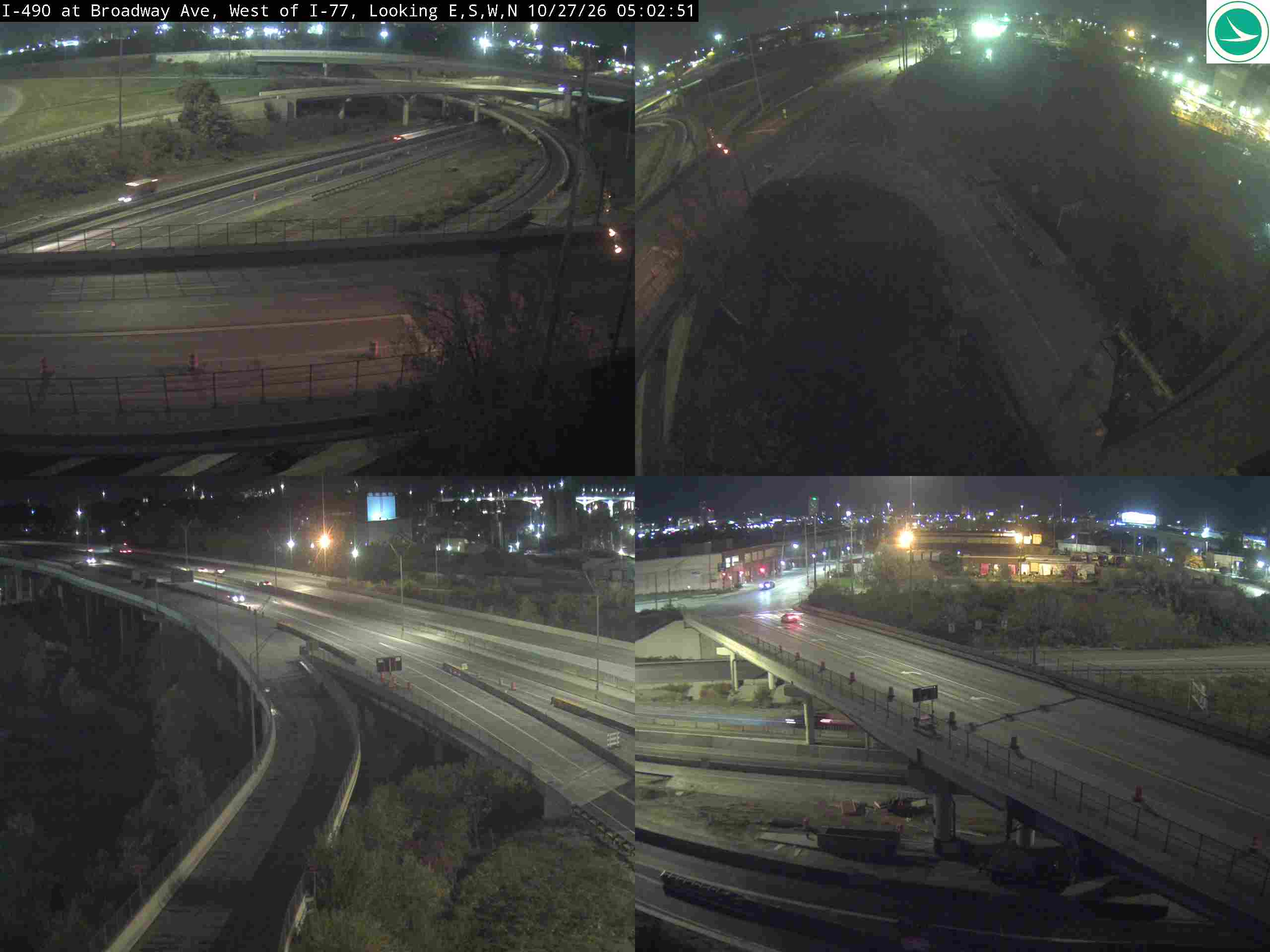 Traffic camera: I-490 at Broadway Ave, West of I-77, 3025