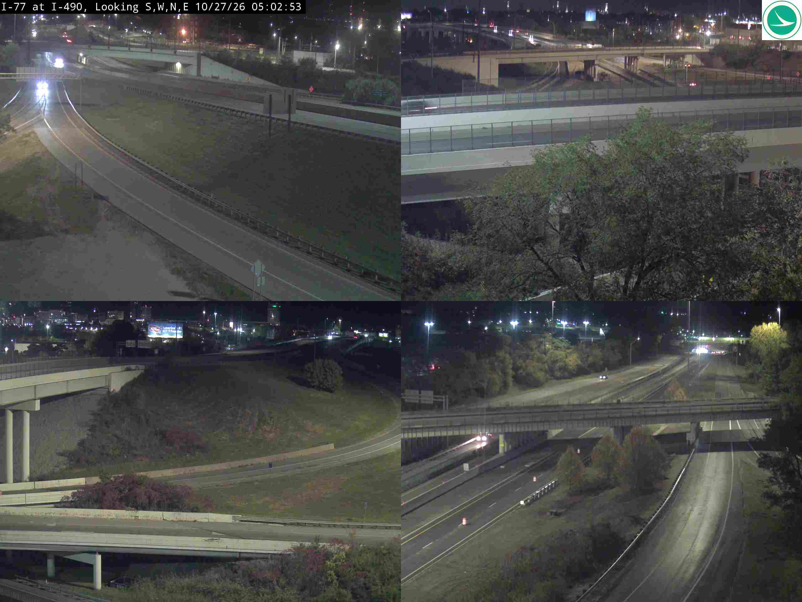 Traffic camera: I-77 at I-490, 3141