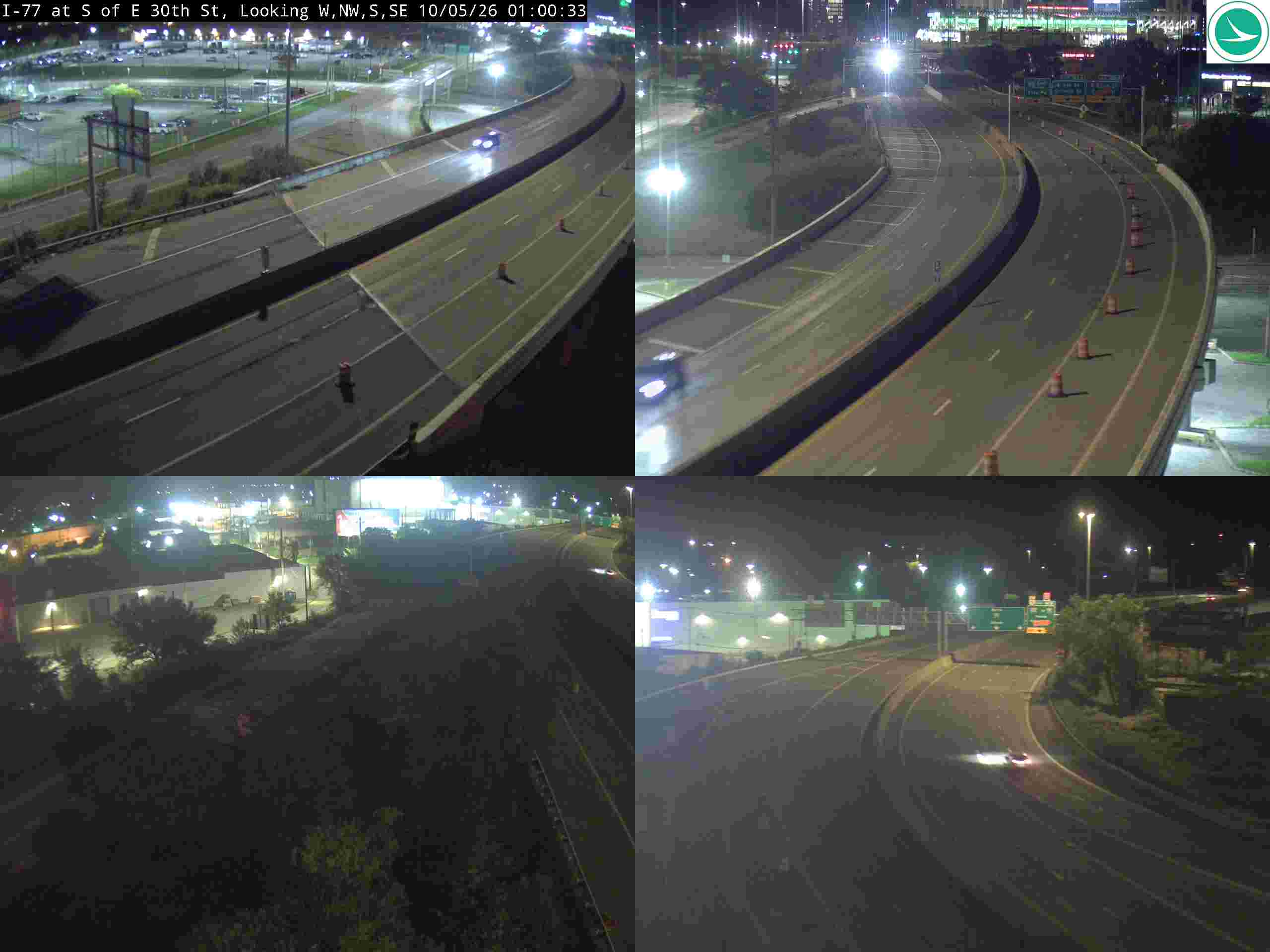 Traffic camera: I-77 at S of E 30th St, 3026