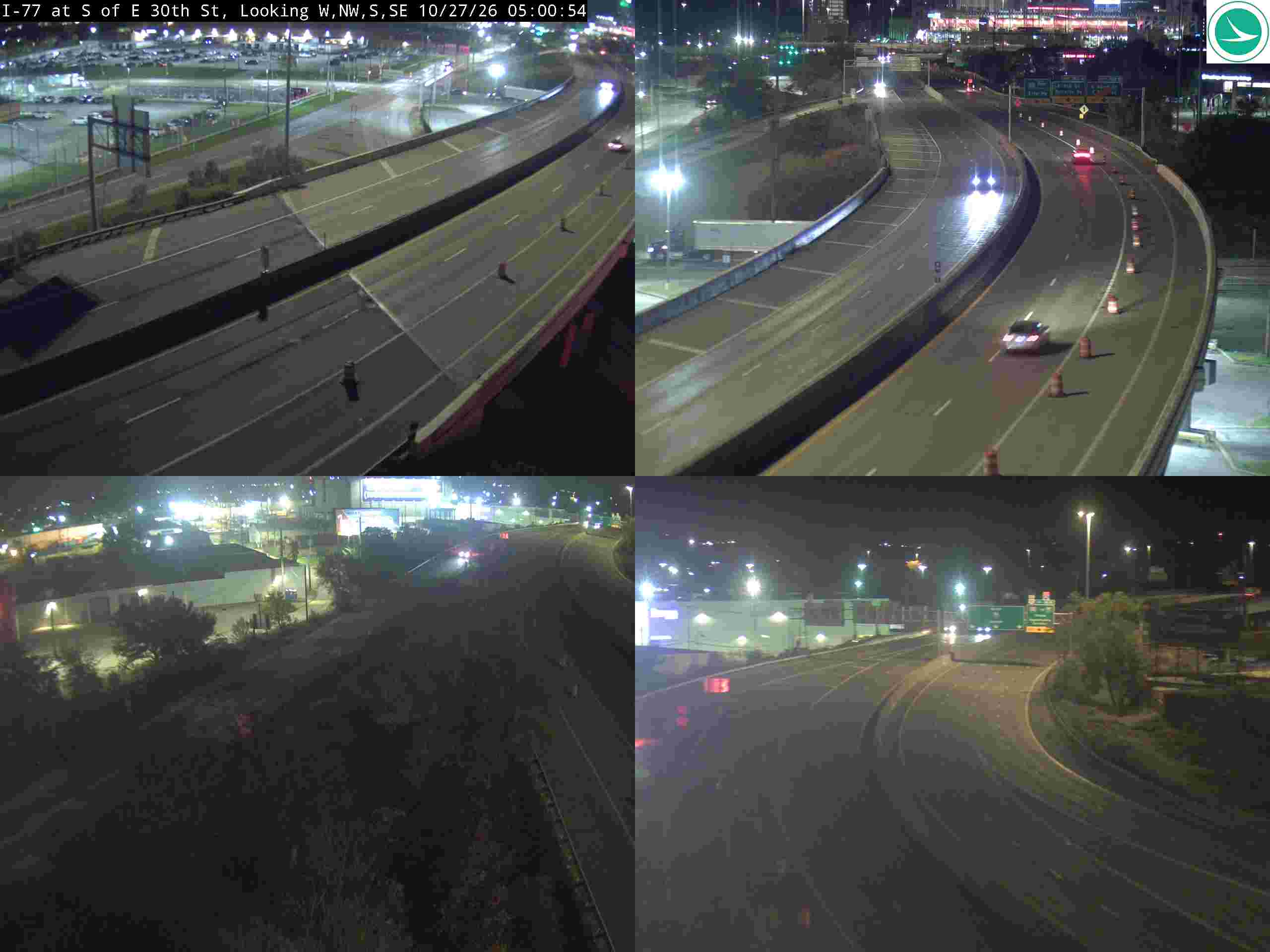Traffic camera: I-77 at S of E 30th St, 3026
