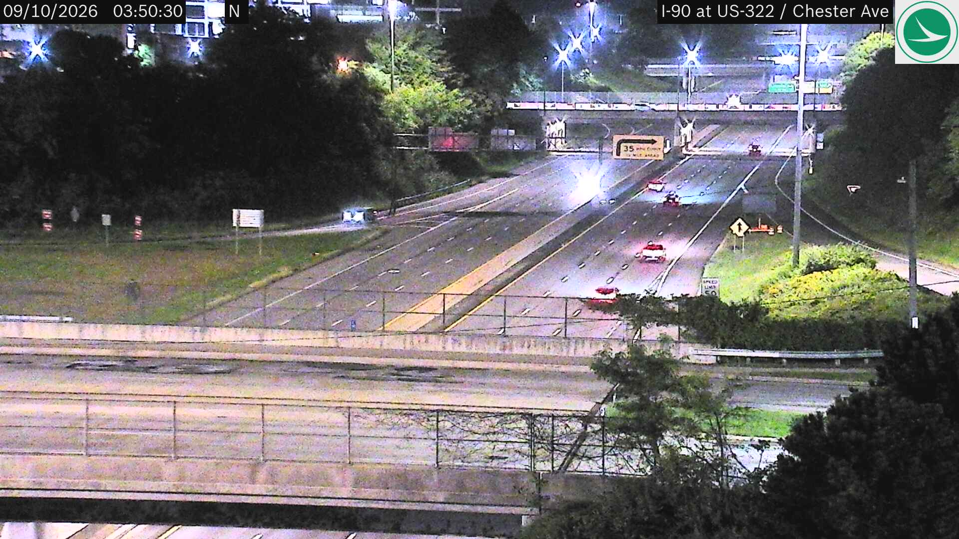 Traffic camera: I-90 at US-322 / Chester Ave, 3044
