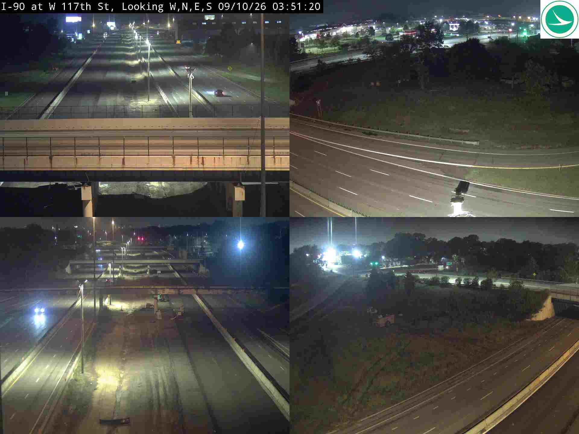 Traffic camera: I-90 at W 117th St, 3036