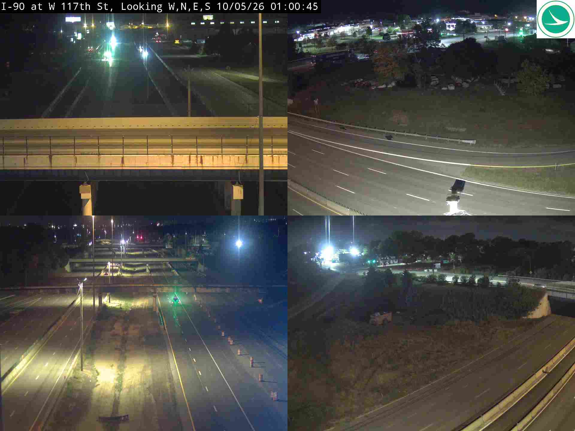 Traffic camera: I-90 at W 117th St, 3036