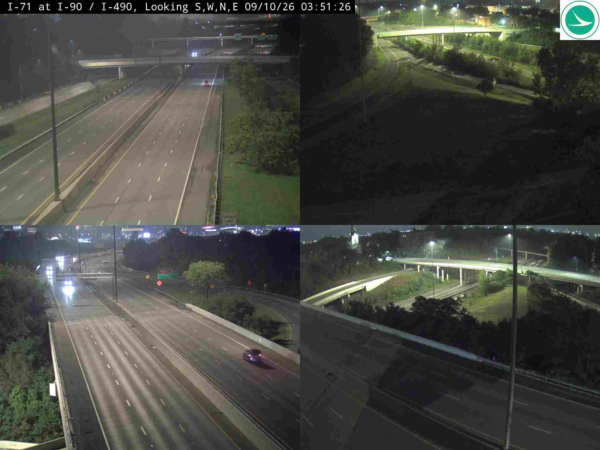 Traffic camera: I-71 at I-90 / I-490, 3017