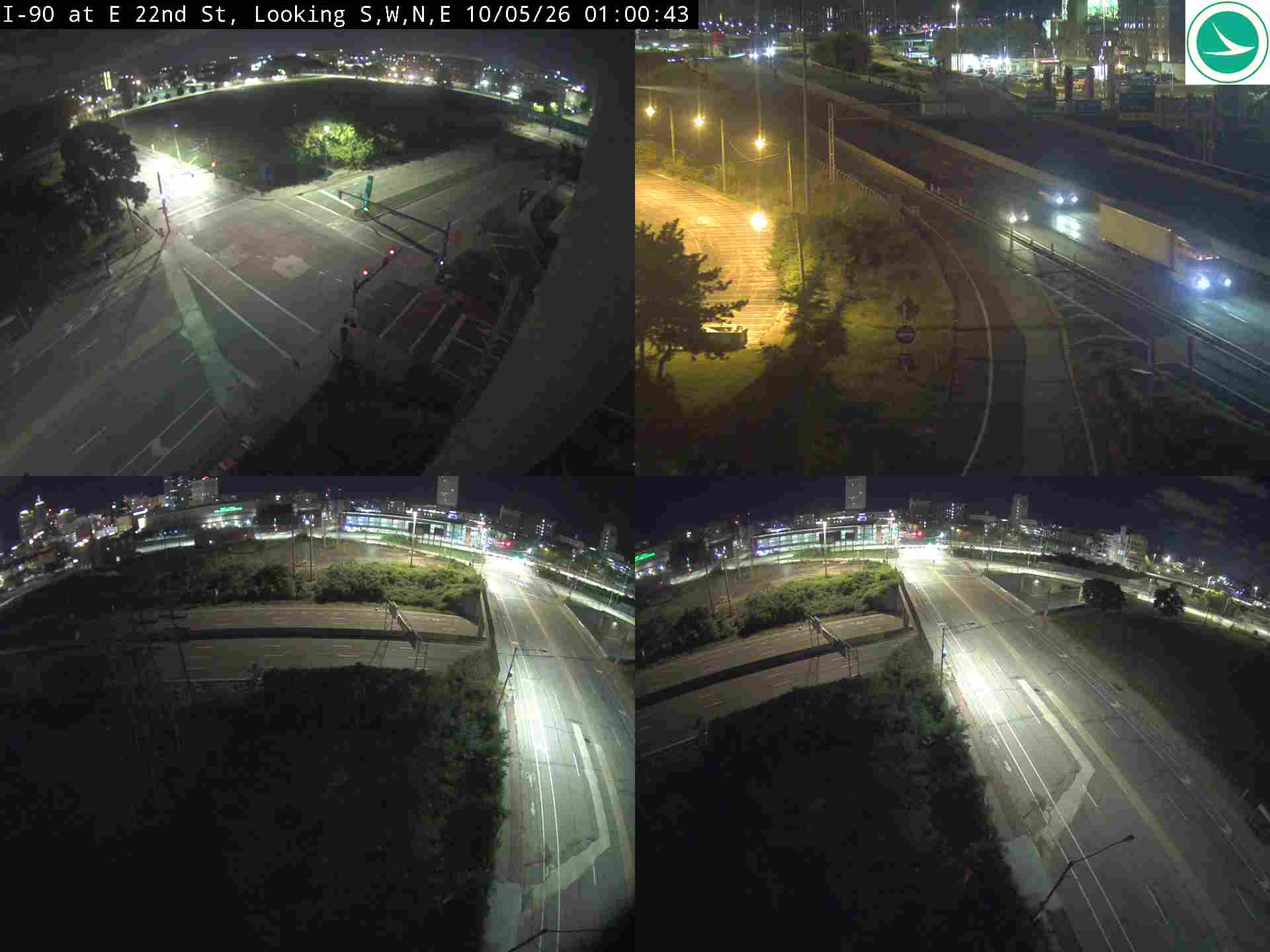 Traffic camera: I-90 at E 22nd St, 3043