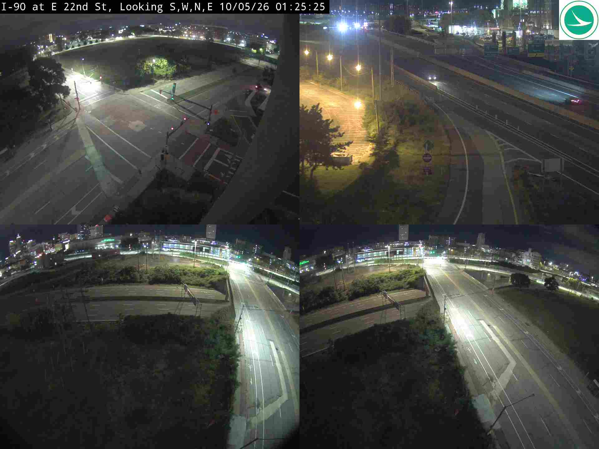 Traffic camera: I-90 at E 22nd St, 3043