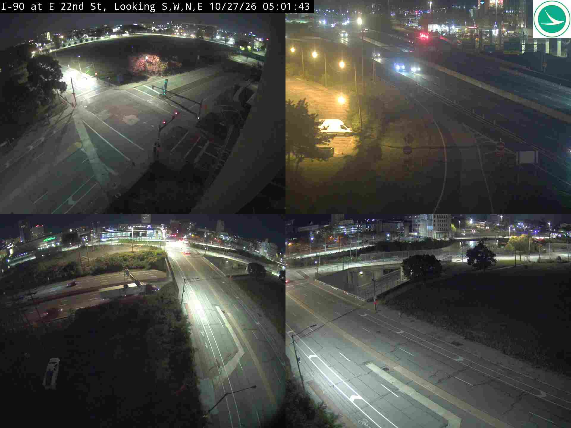 Traffic camera: I-90 at E 22nd St, 3043