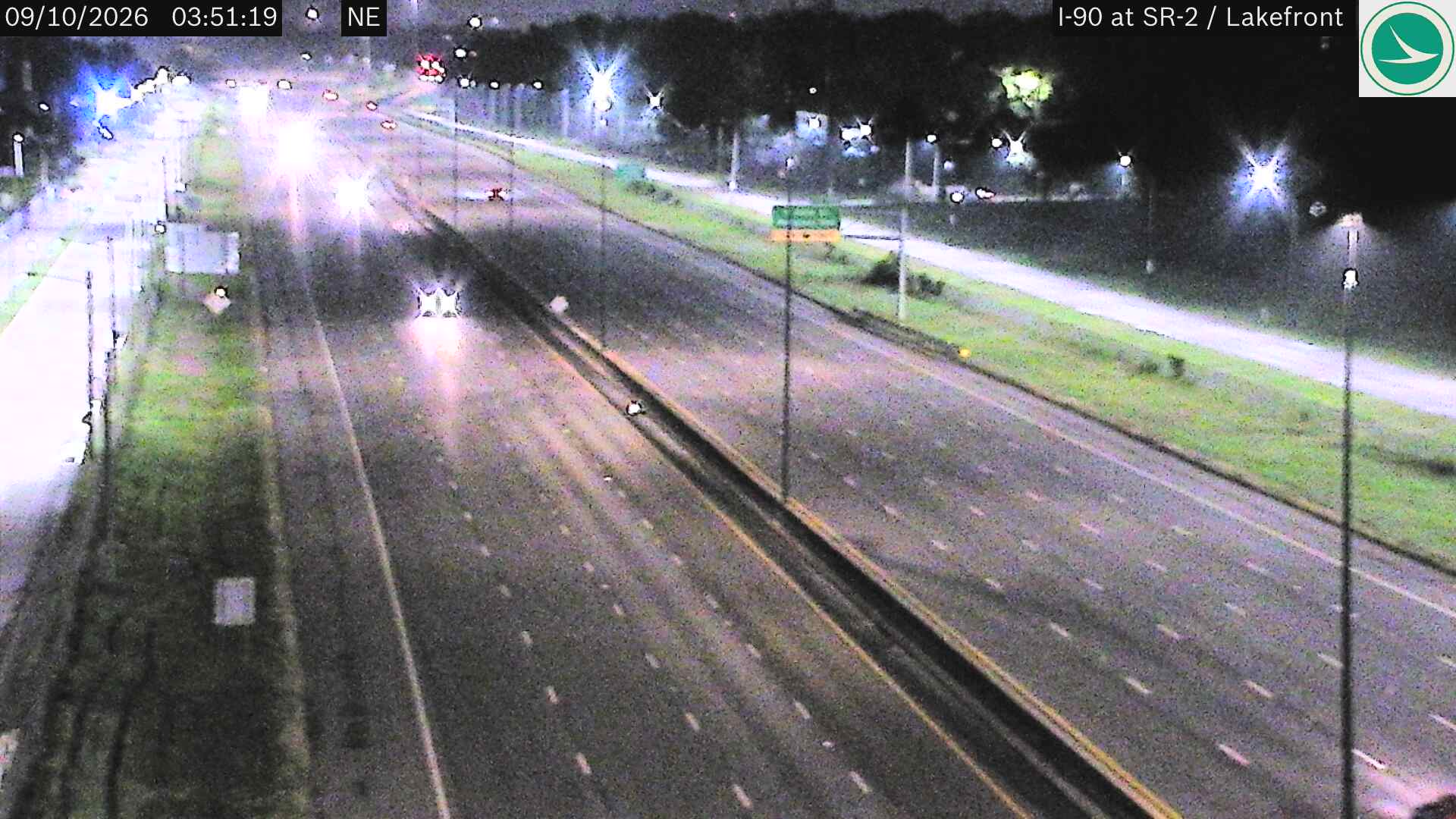 Traffic camera: I-90 at SR-2 / Lakefront Airport, 3045