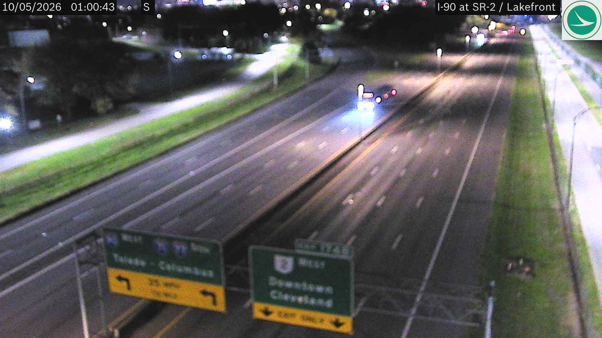 Traffic camera: I-90 at SR-2 / Lakefront Airport, 3045