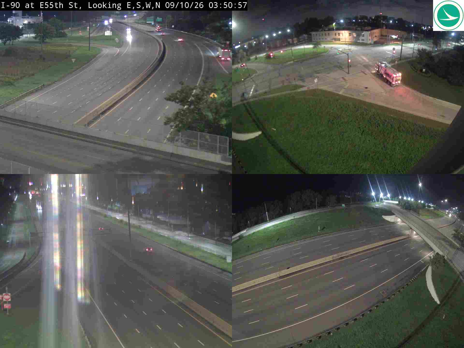 Traffic camera: I-90 at E 55th St, 3046