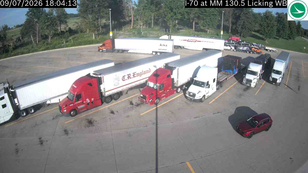 I-70 WB Licking county rest area, 4 road camera